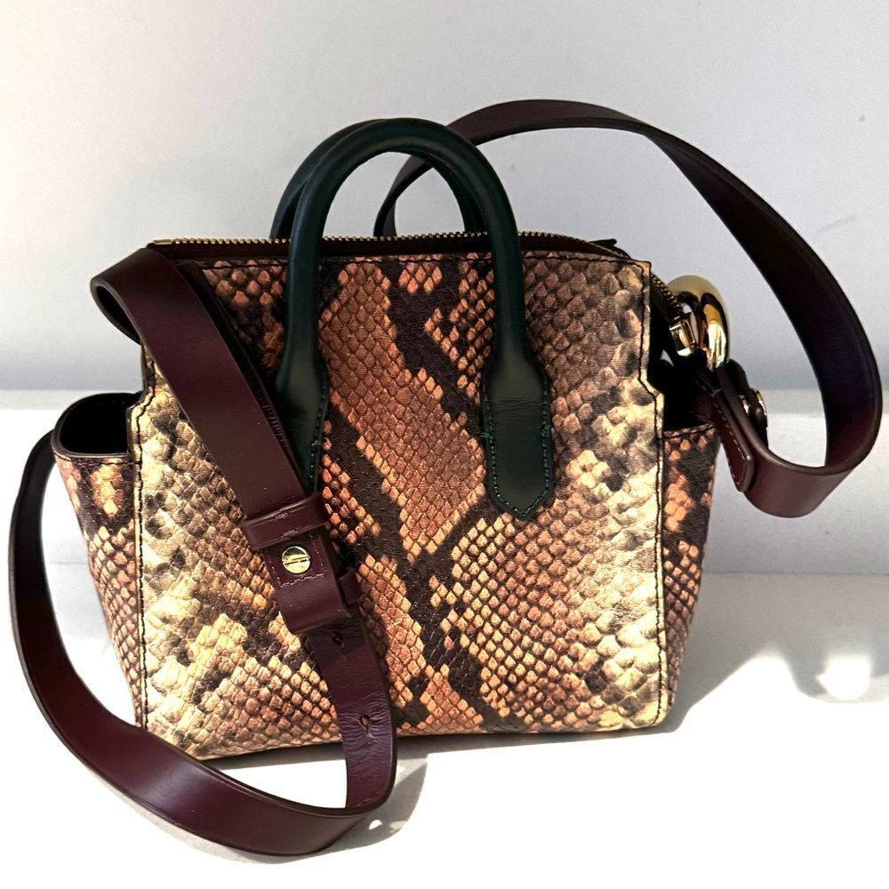 J Crew Mini Harper Snakeskin Embossed Leather Bag - Picture 5 of 11